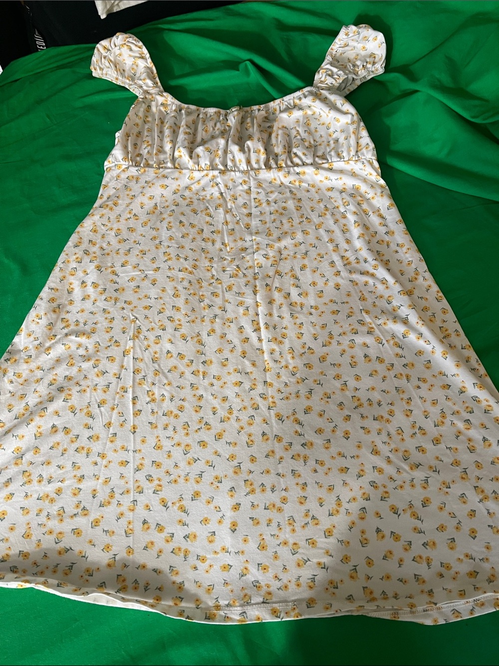 SO Girls White Dress with Yellow Floral Print